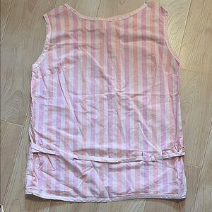 Pink and White Striped Sleeveless Top